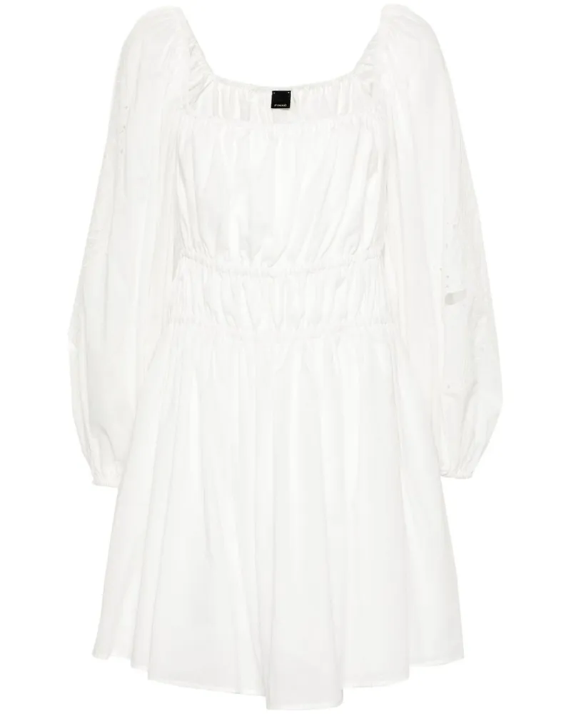 Pinko Minikleid mit Lochstickerei - Weiß Weiß