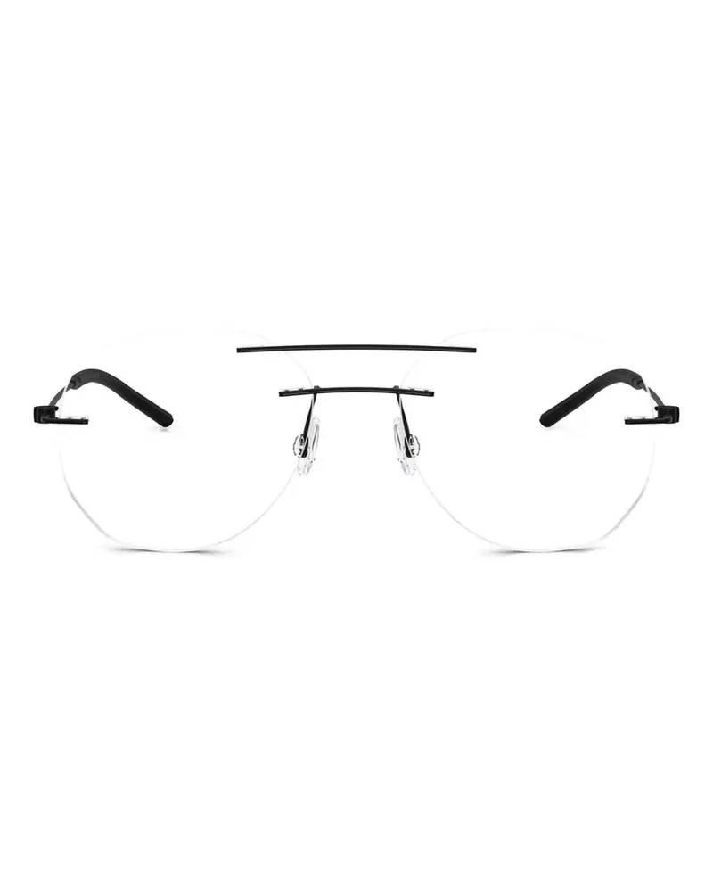 Moncler Geometrische Sonnenbrille ohne Rahmen - Schwarz Schwarz