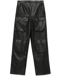 MSGM Cargohose aus Faux-Leder Schwarz