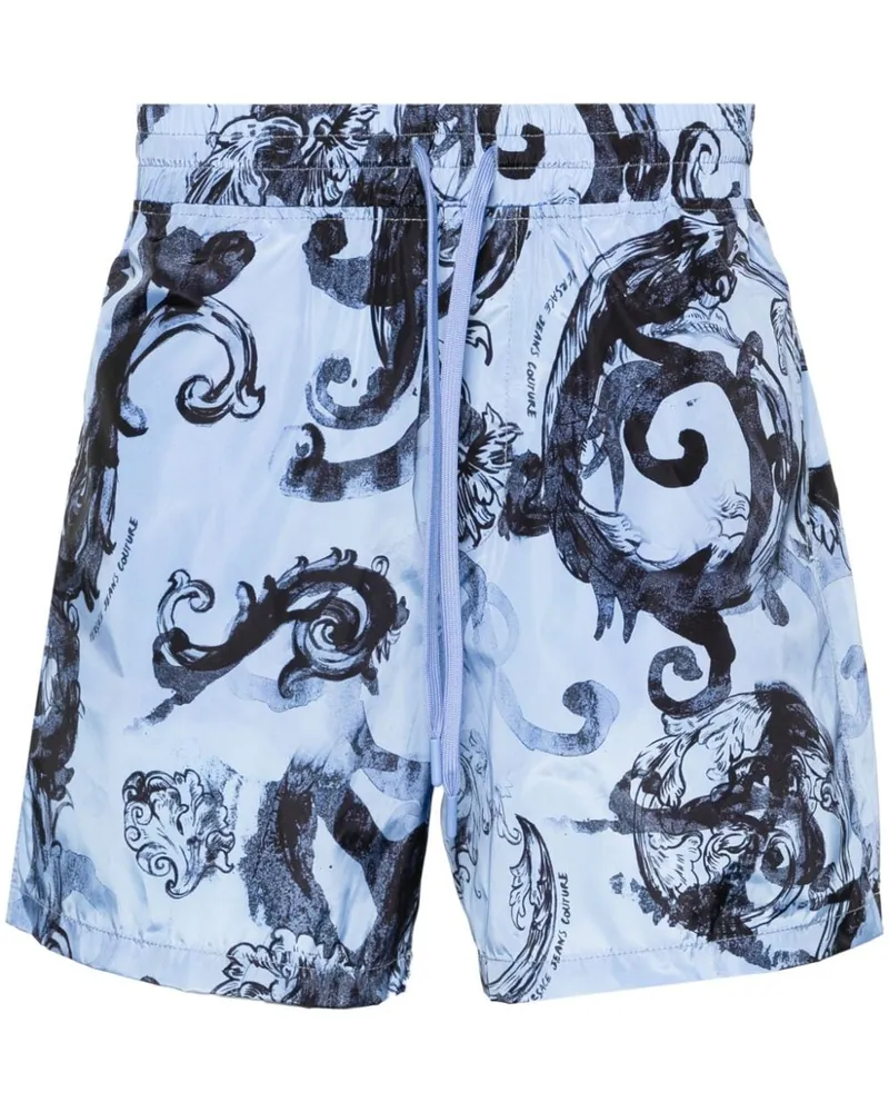 Versace Jeans Segelshorts mit Watercolour Couture-Print - Blau Blau