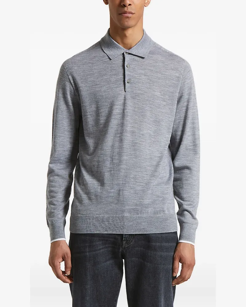 Peserico Langärmeliges Poloshirt - Grau Grau
