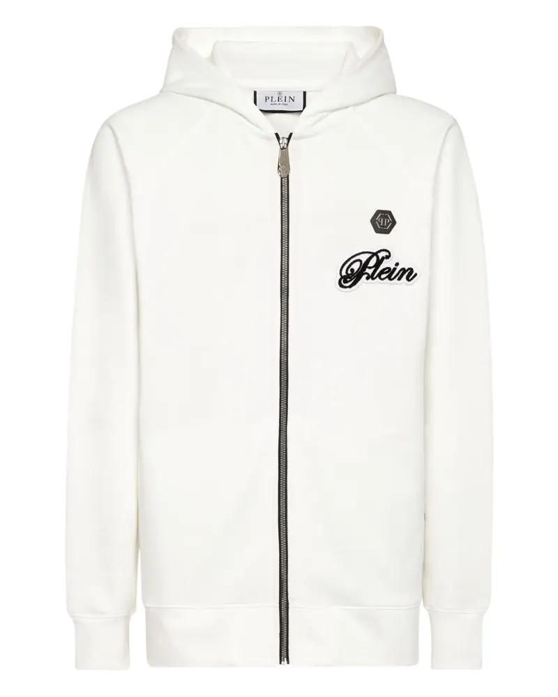 Philipp Plein Basic Signature Kapuzenjacke - Weiß Weiß