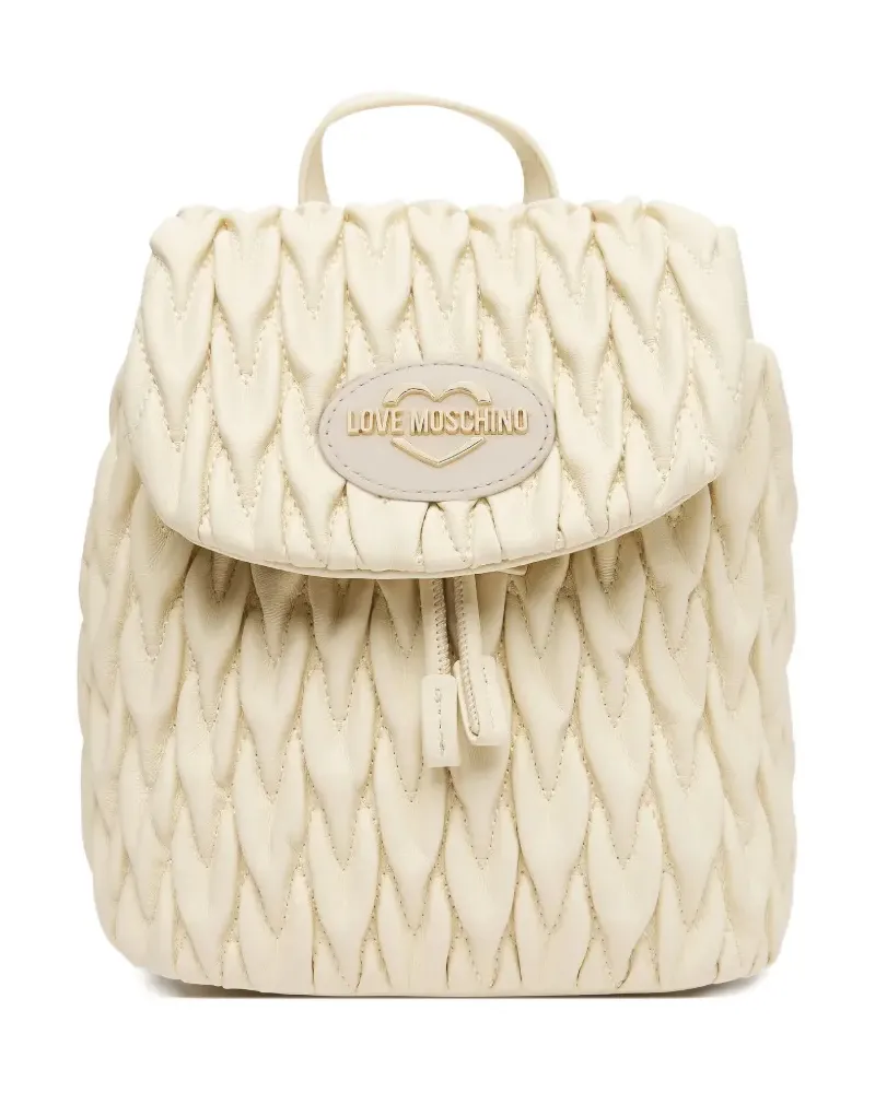 Moschino heart-logo quilted backpack - Nude Nude