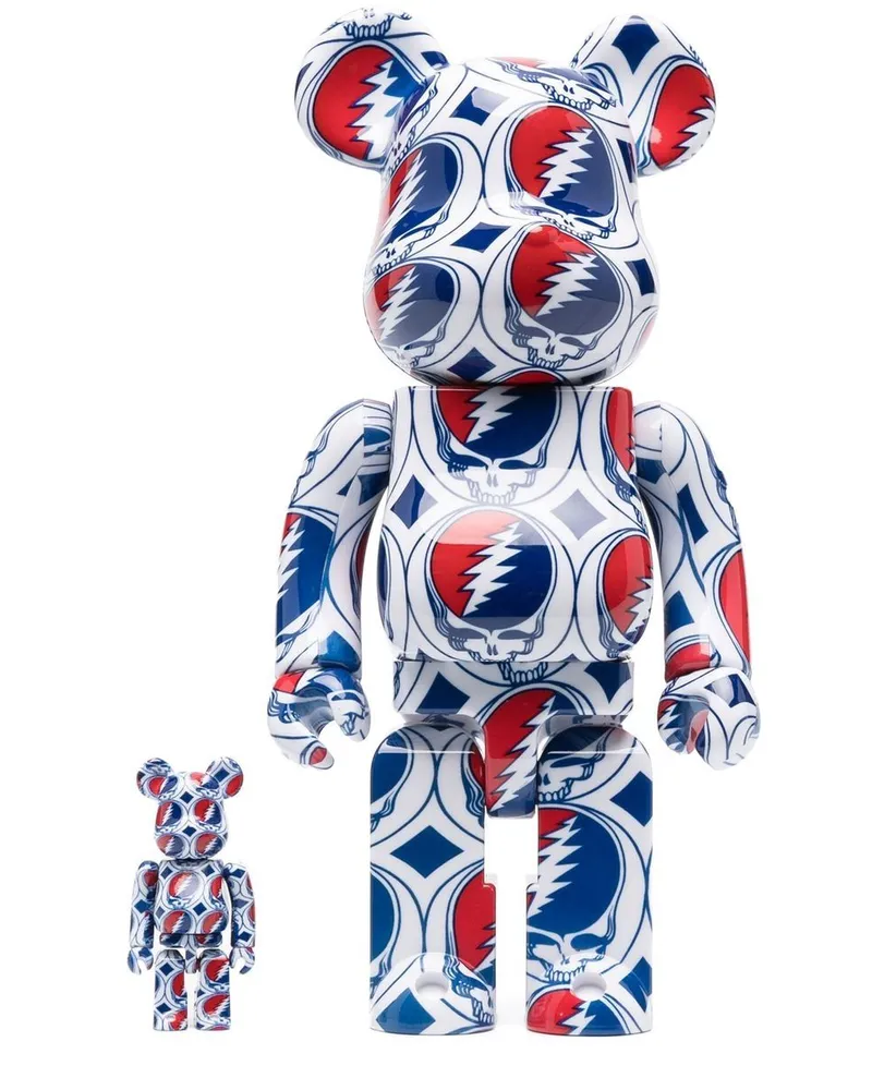 Medicom Toy x Grateful Dead BE@RBRICK 100% und 400% Figuren-Set Weiß