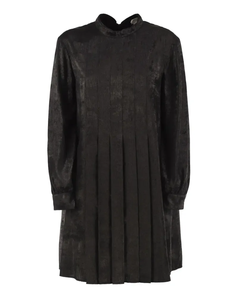 Max Mara Plissiertes Minikleid mit Satin-Effekt - Schwarz Schwarz