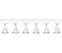 Facettierte Tutu Champagnergläser (6er-Set) - Weiß