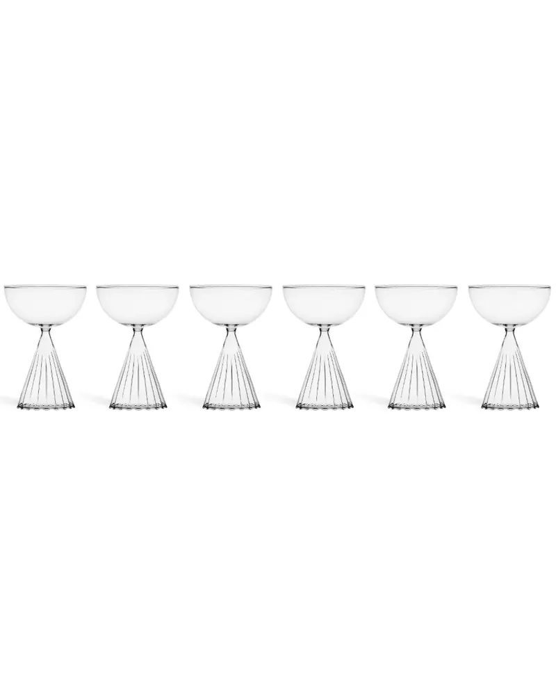 Ichendorf Milano Facettierte Tutu Champagnergläser (6er-Set) - Weiß Weiß