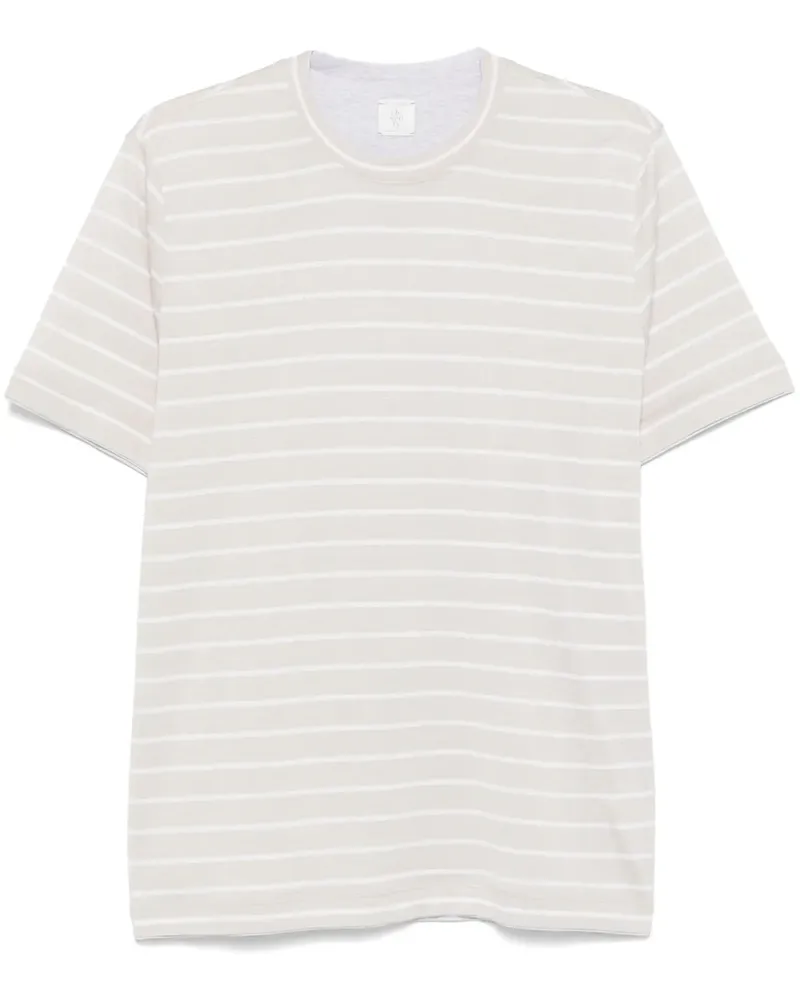 Eleventy Gestreiftes T-Shirt - Nude Nude