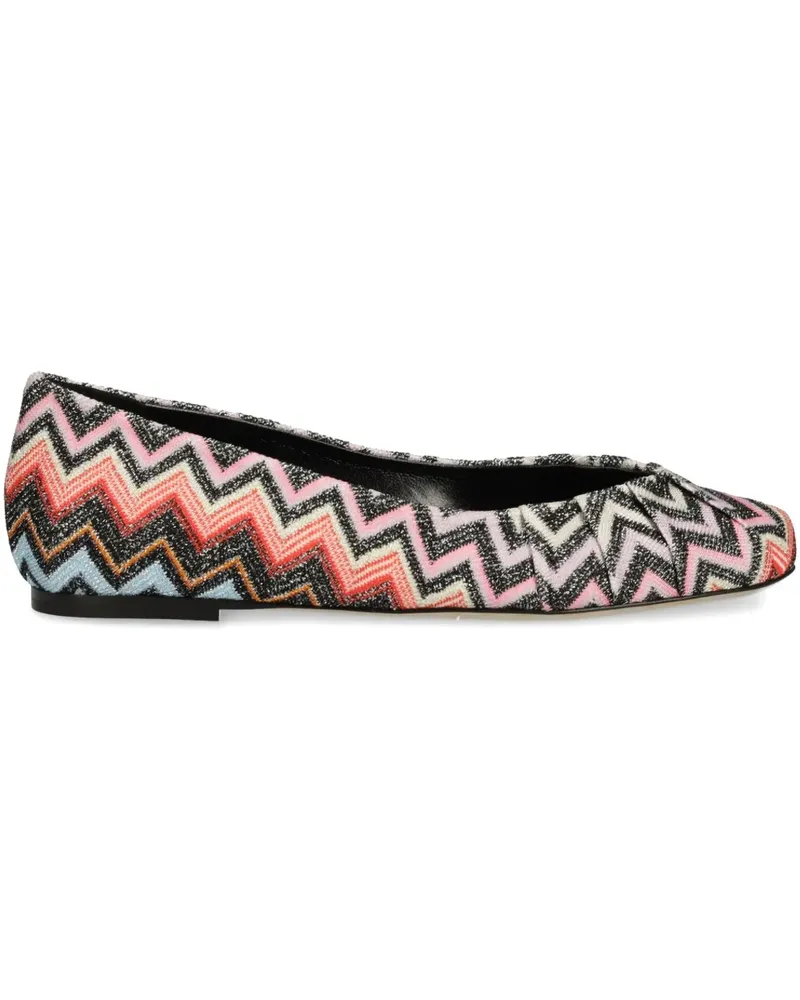 Missoni Ballerinas mit Zickzackmuster - Schwarz Schwarz