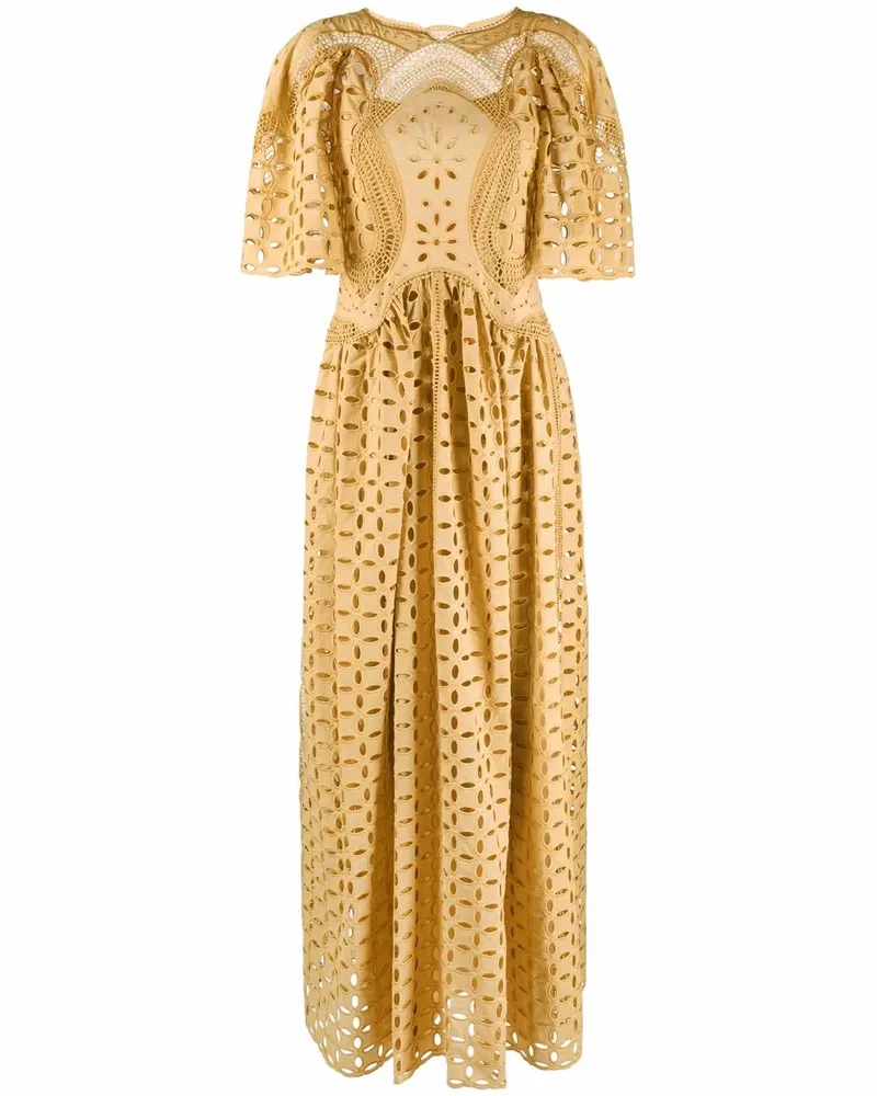 Alberta Ferretti Bodenlanges Kleid - Gelb Gelb