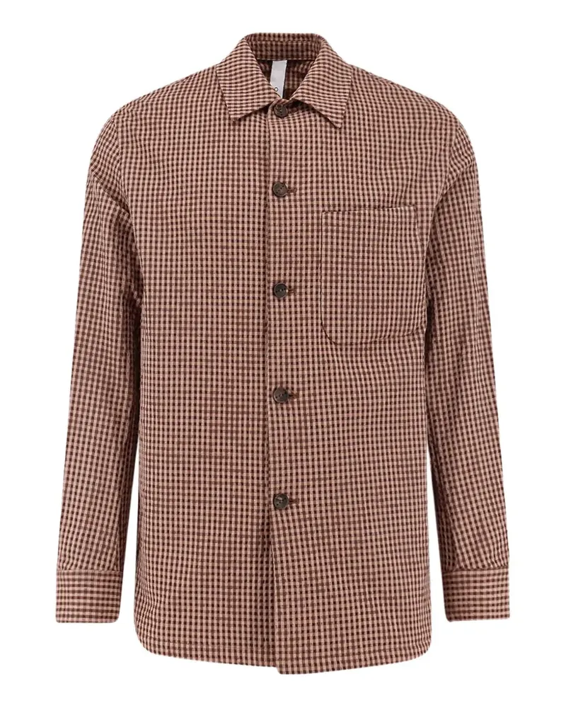 Hevò Bari check-pattern shirt - Braun Braun