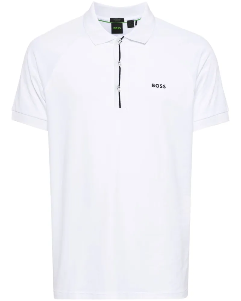 HUGO BOSS Poloshirt mit Kontrasteinsatz - Weiß Weiß
