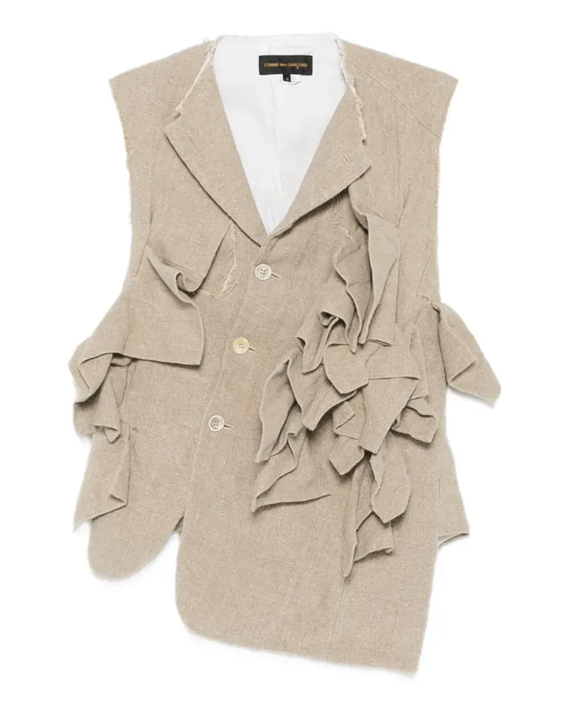 Comme des Garçons ruffled buttoned gilet - Nude Nude