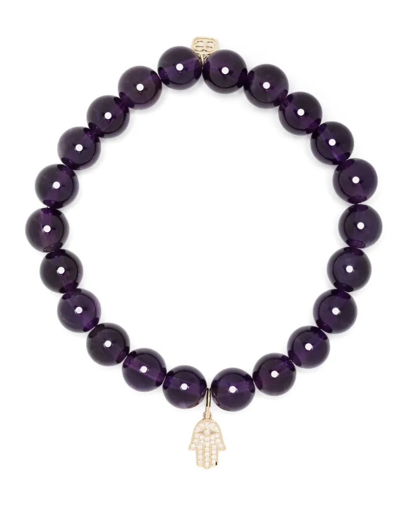Sydney Evan 14kt Hamsa Gelbgoldarmband - Violett Violett