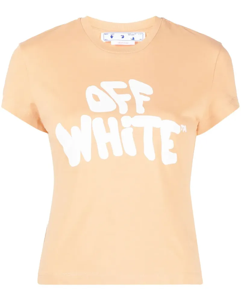 OFF-WHITE T-Shirt mit Logo-Print - Orange Orange