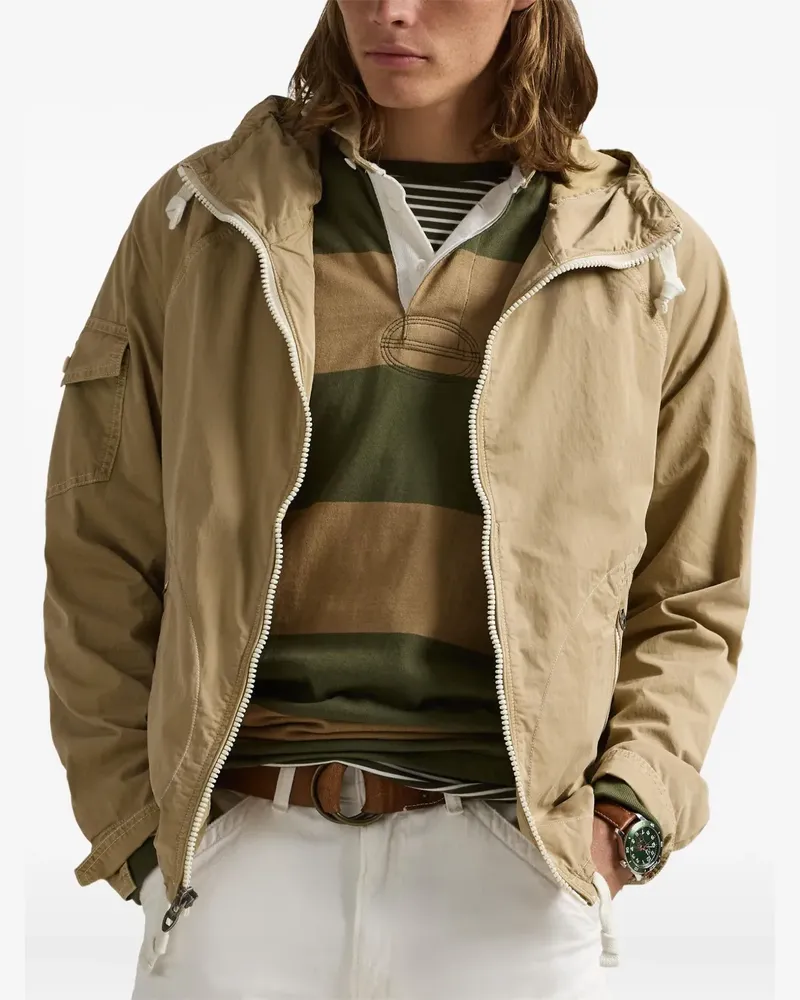 Ralph Lauren Nylon-Bomberjacke mit Kapuze - Nude Nude