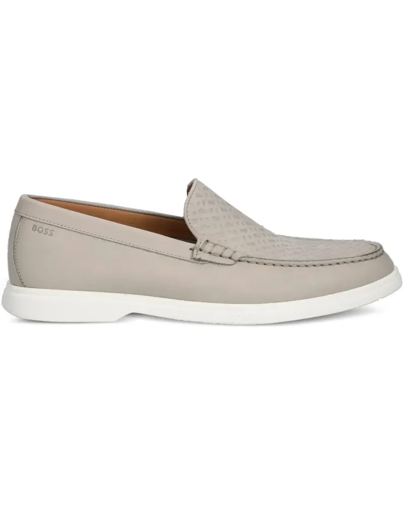 HUGO BOSS Loafer aus strukturiertem Leder - Grau Grau