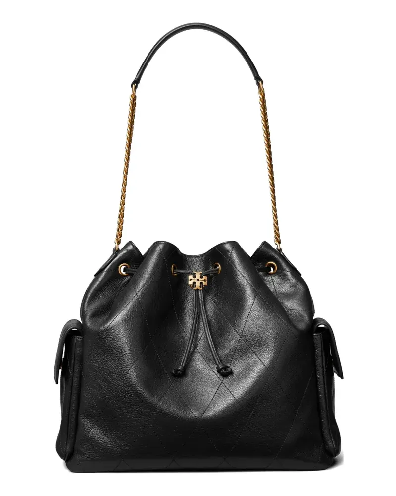 Tory Burch large Charlie quilted drawstring shoulder bag - Schwarz Schwarz