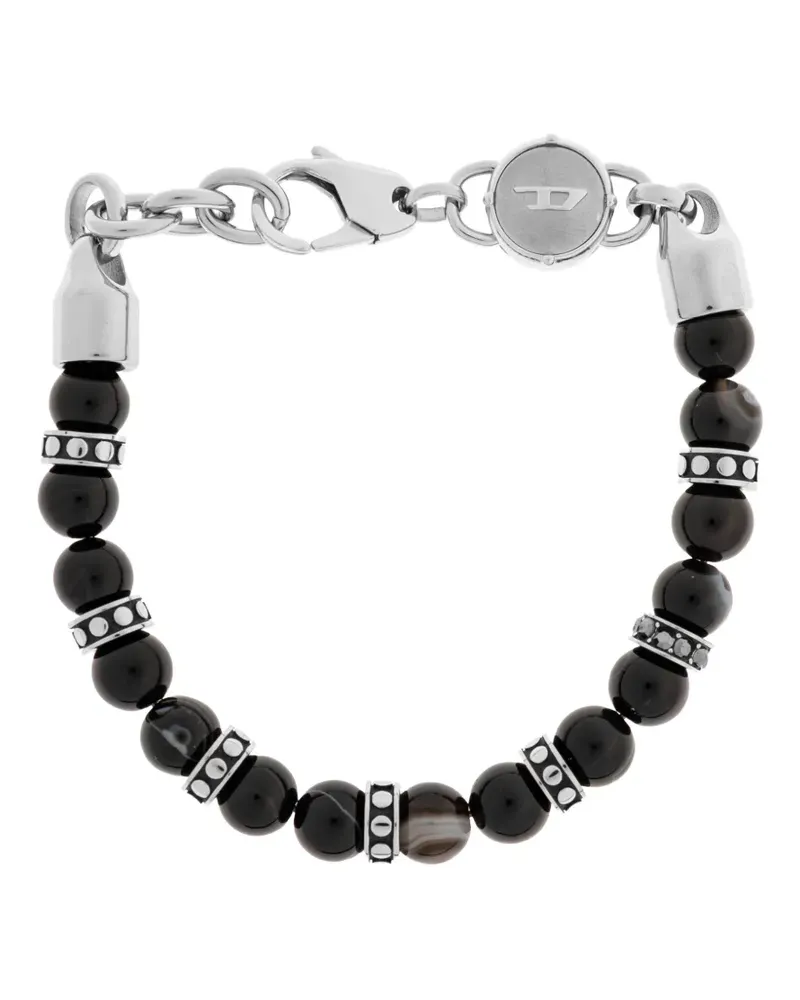 Diesel beaded logo-charm bracelet - Silber Silber