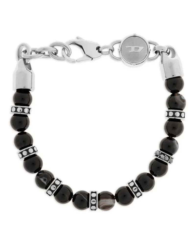 Diesel beaded logo-charm bracelet - Silber Silber