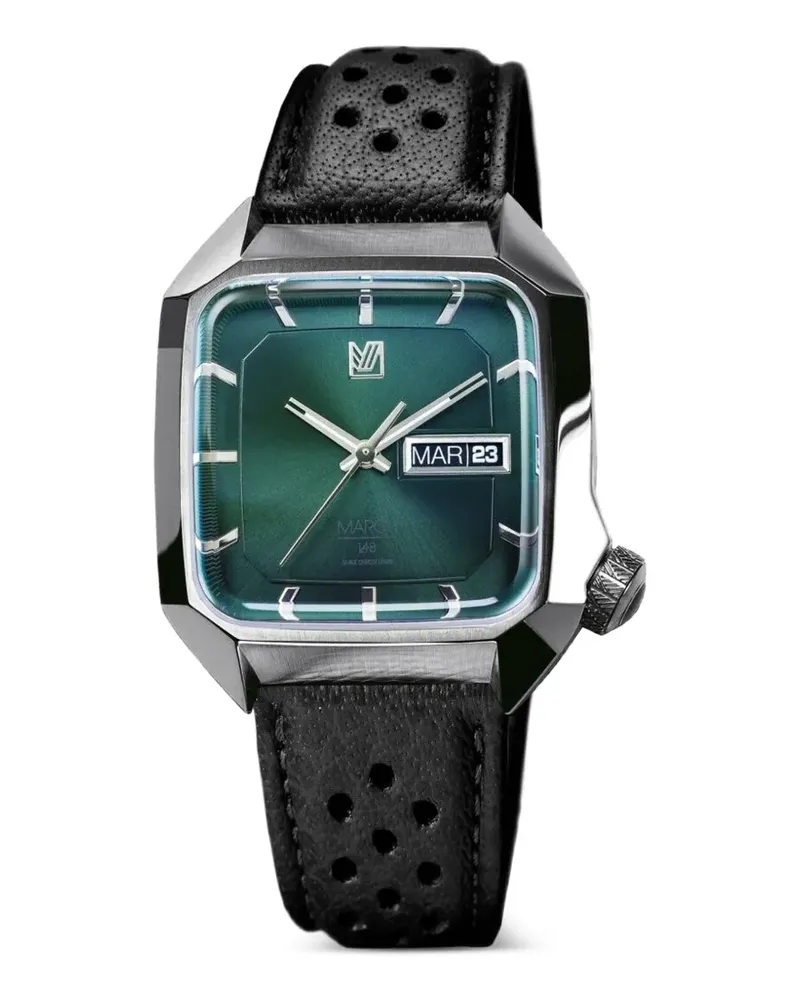 MARCH LA.B AM2 Electric Forest Armbanduhr mit perforiertem Riemen 39mm - Grün Grün