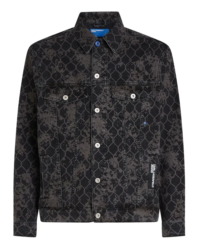 Karl Lagerfeld Jeansjacke mit grafischem Print - Grau Grau
