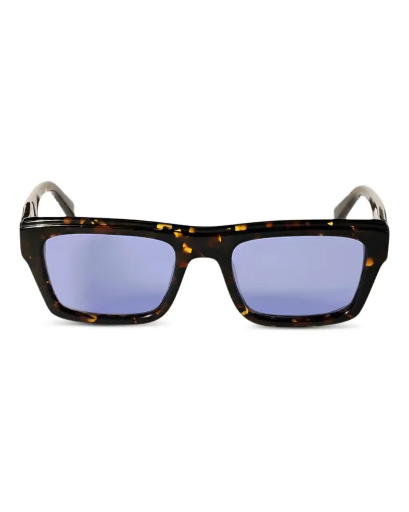 OFF-WHITE tortoiseshell-effect rectangle-frame sunglasses - Braun Braun