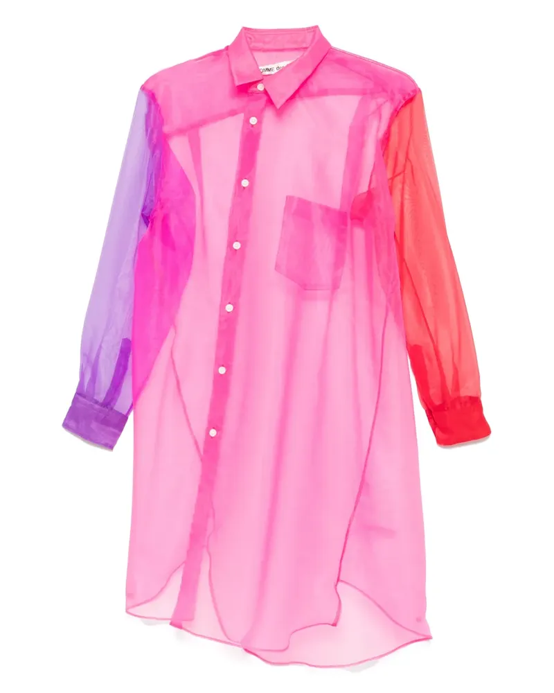 Comme des Garçons Hemd in Colour-Block-Optik - Rosa Rosa