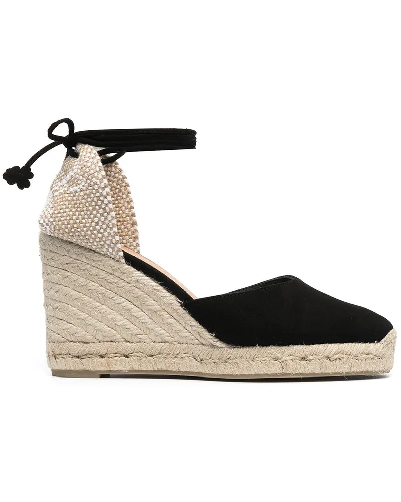 Castañer Carina Espadrilles aus Wildleder 95mm - Schwarz Schwarz