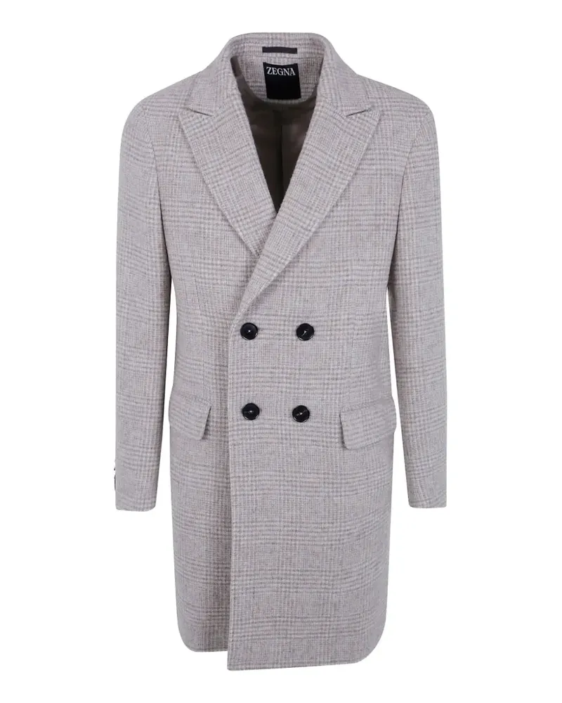 Ermenegildo Zegna Doppelreihiger Mantel - Grau Grau