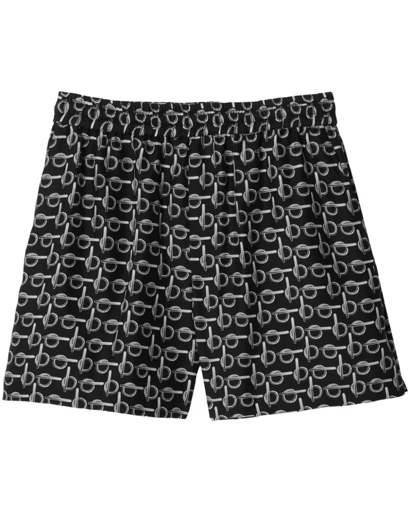 Burberry Shorts aus Seide mit Print - Schwarz Schwarz