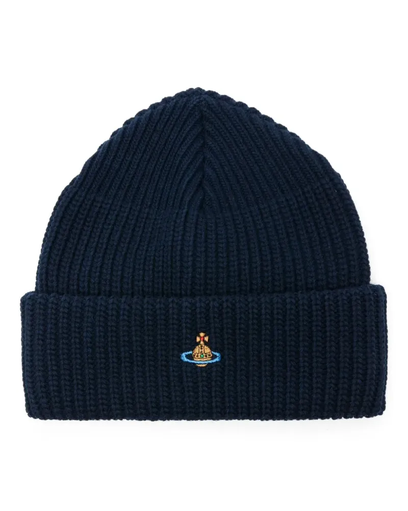 Vivienne Westwood Orb-embroidered beanie - Blau Blau