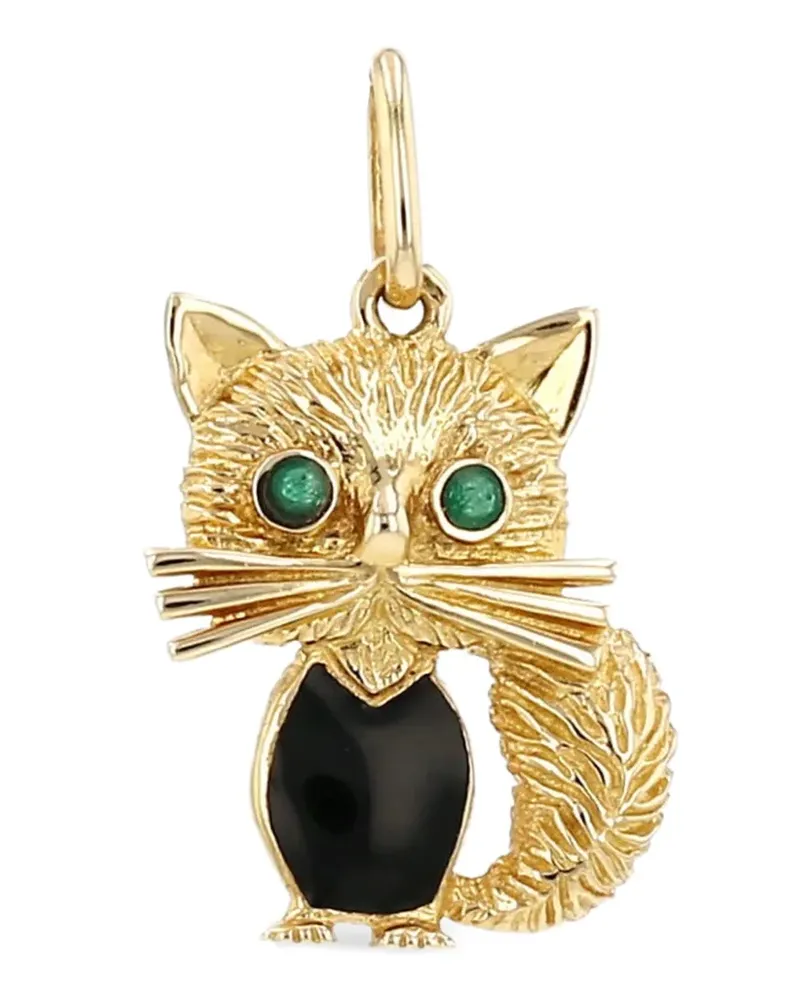 Van Cleef & Arpels 1980s enamel cat pendant - Gold Gold