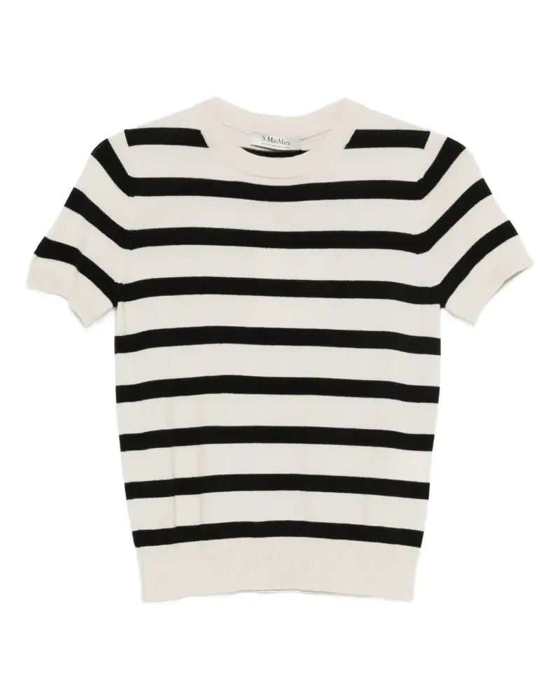 Max Mara Max Mara striped short-sleeve sweater - Nude Nude