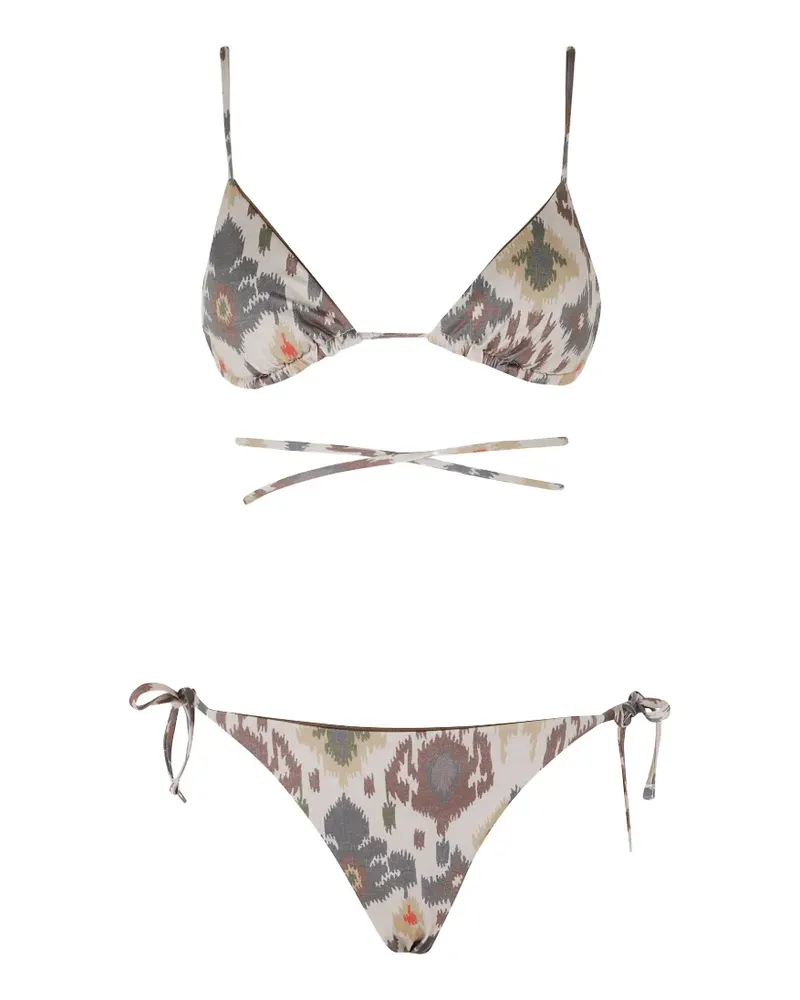 Bazar Deluxe printed triangle-shape bikini - Nude Nude