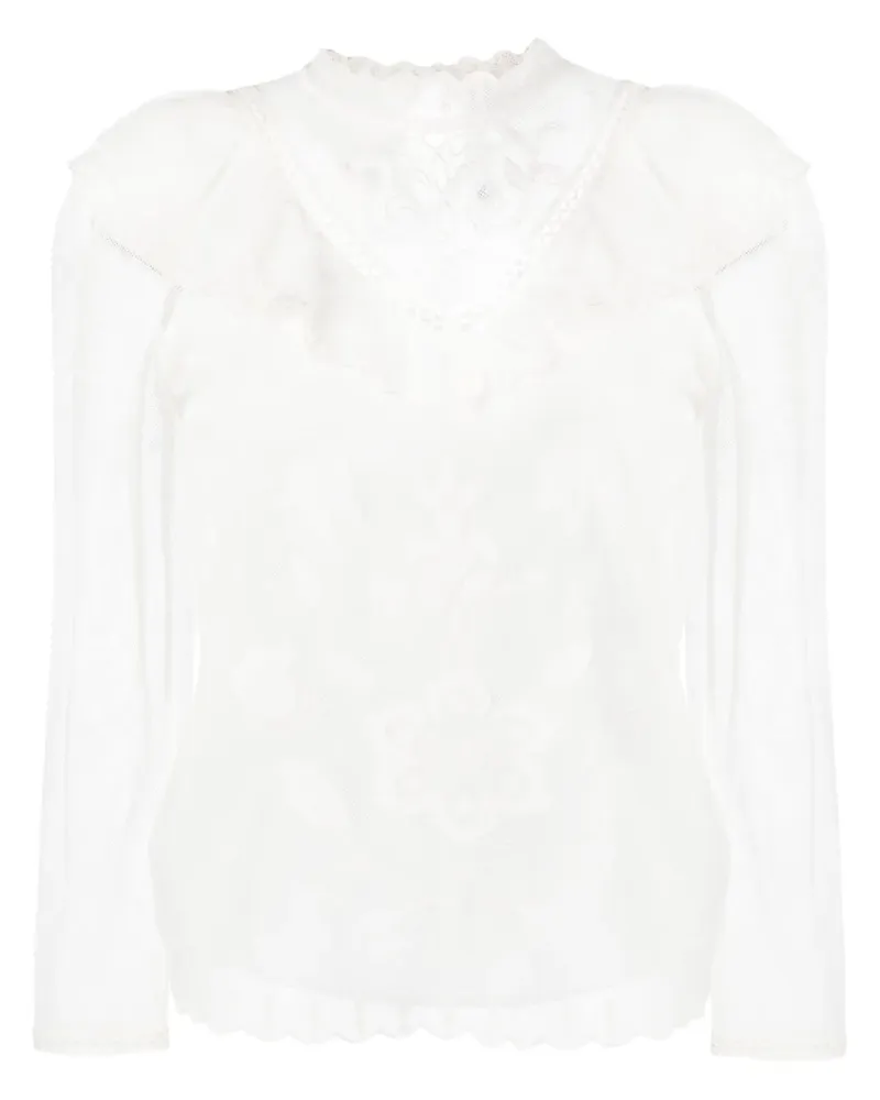Twin-Set Bestickte Bluse - Weiß Weiß