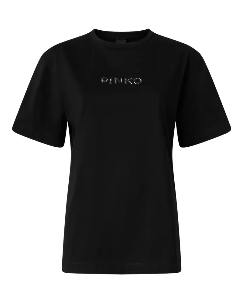 Pinko strass T-shirt - Schwarz Schwarz