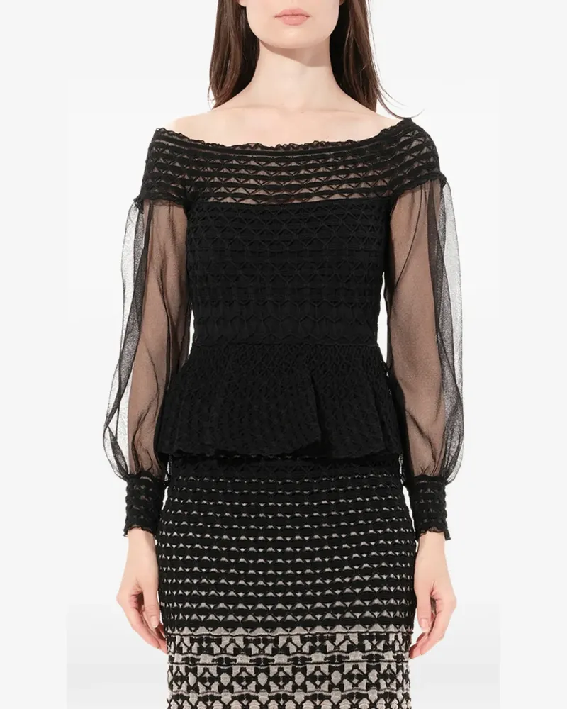 Alexander McQueen criss-cross peplum-hem dress - Schwarz Schwarz