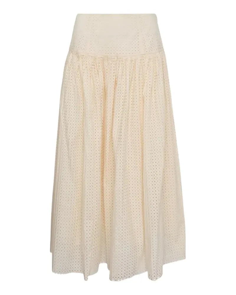 Ulla Johnson Nalla A‐Line broderie-anglaise skirt - Nude Nude