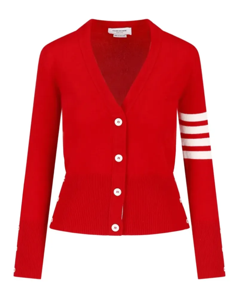 Thom Browne Kaschmir-Cardigan mit Streifen-Detail - Rot Rot