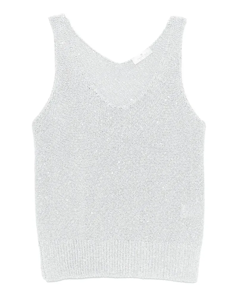 PANICALE Cashmere Pullunder mit V-Ausschnitt - Silber Silber