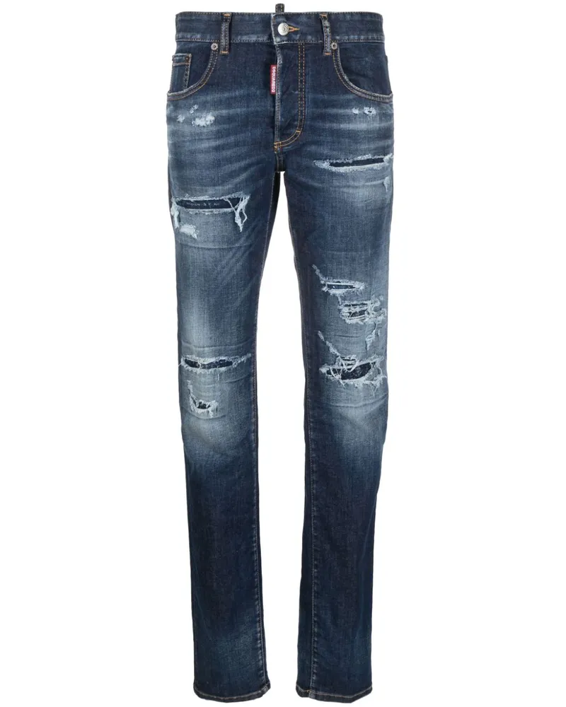 Dsquared2 Skinny-Jeans in Distressed-Optik - Blau Blau