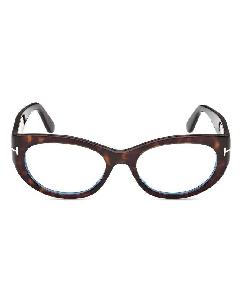 Tom Ford Brille mit rundem Gestell - Braun Braun