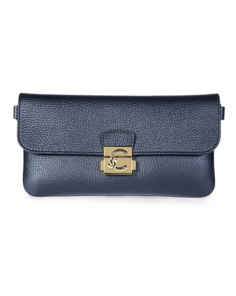 Coccinelle C-Me Lock grained leather shoulder bag - Schwarz Schwarz