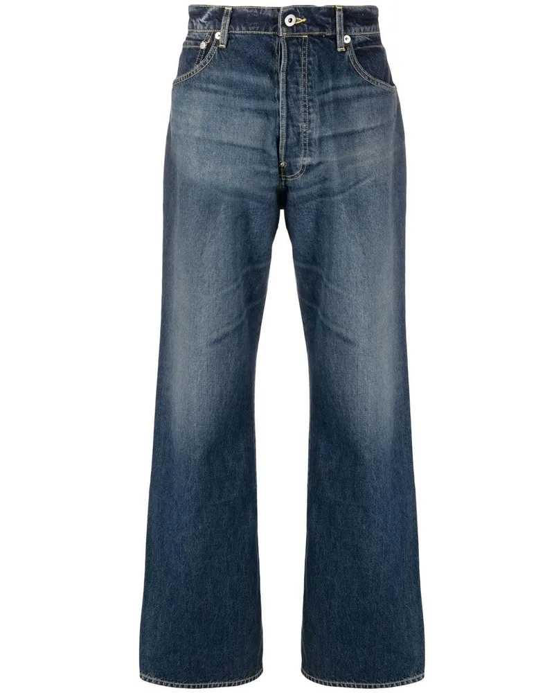 Kenzo Halbhohe Straight-Leg-Jeans - Blau Blau