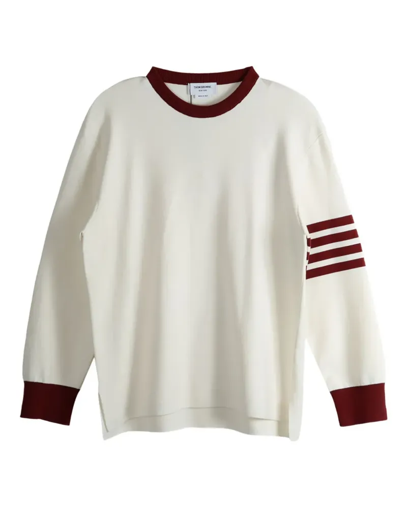 Thom Browne four-stripe crew-neck sweater - Weiß Weiß