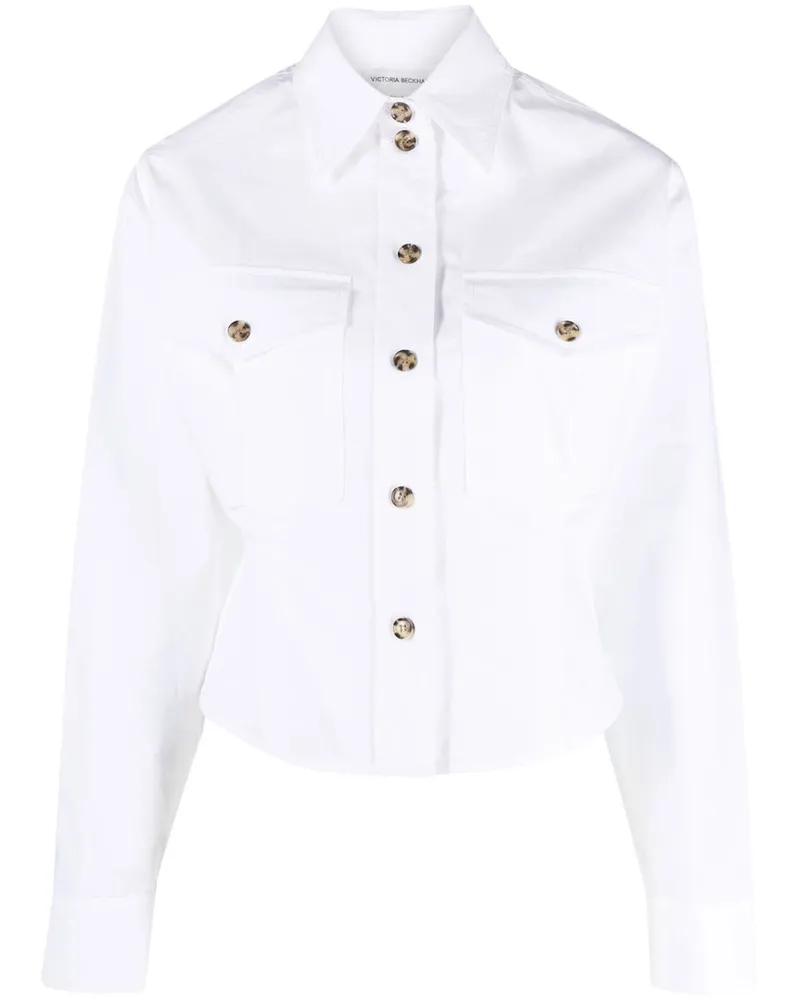 Victoria Beckham Klassisches Cropped-Hemd - Weiß Weiß