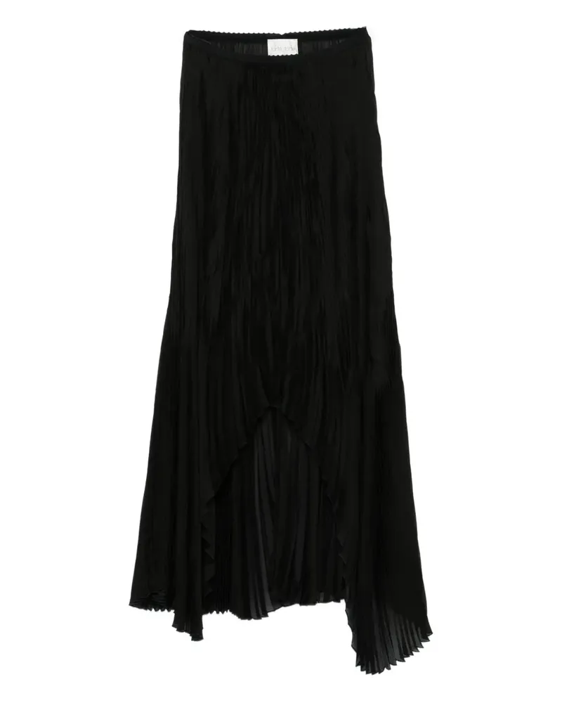 forte_forte Asymmetrischer Faltenrock - Schwarz Schwarz