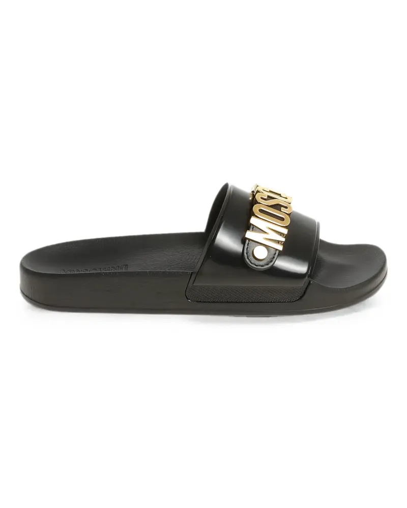 Moschino Pantoletten mit Logo - Schwarz Schwarz