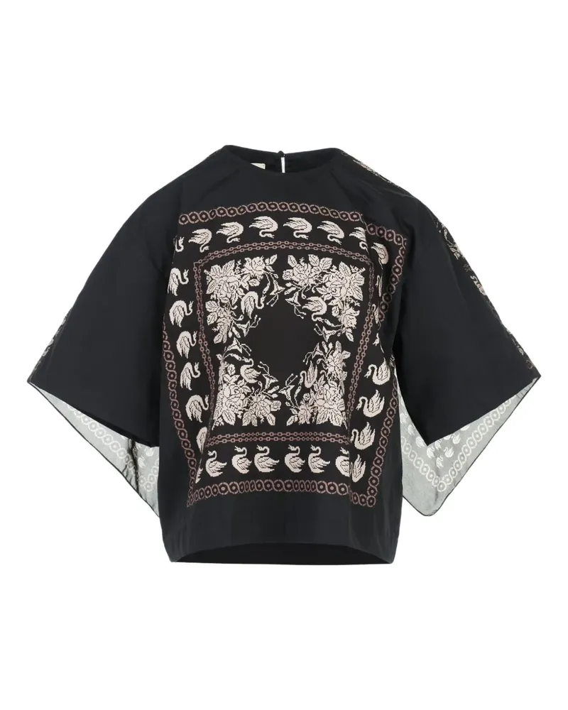 Biyan Kurzärmelige Bluse - Schwarz Schwarz